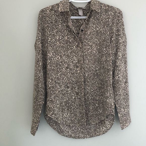 Leopard print button down blouse - Picture 1 of 2
